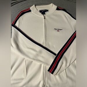Vintage XL Polo Sport 9/10 PreOwned White Blue Stripes Supreme